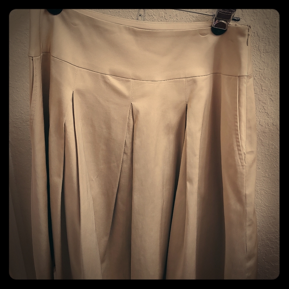 SKIRT matches gold top blouse listed in closet.